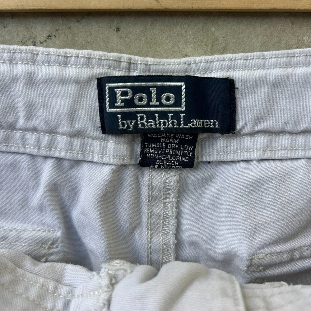 Polo Ralph Lauren Mens Drawstring Pants Light Gray Cotton Twill 38x28